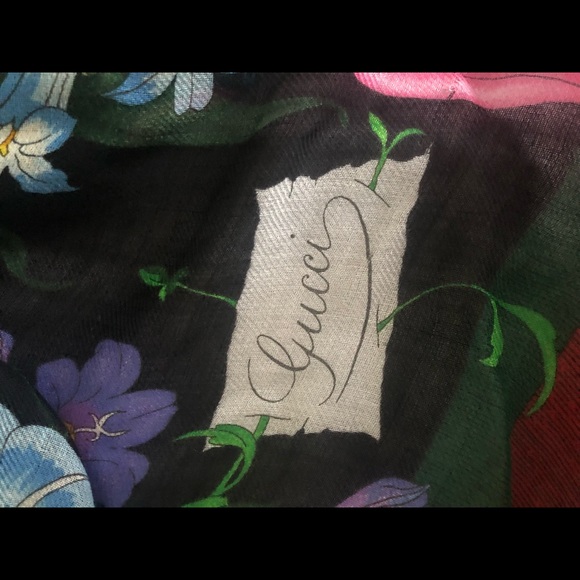 Gucci Floral Web Wool and Silk Scarf - Picture 3 of 8